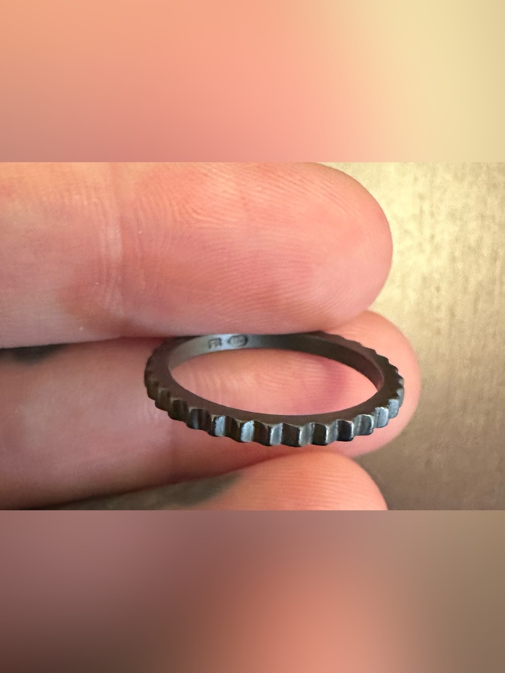 Freida Rothman Matte black Sterling silver ring